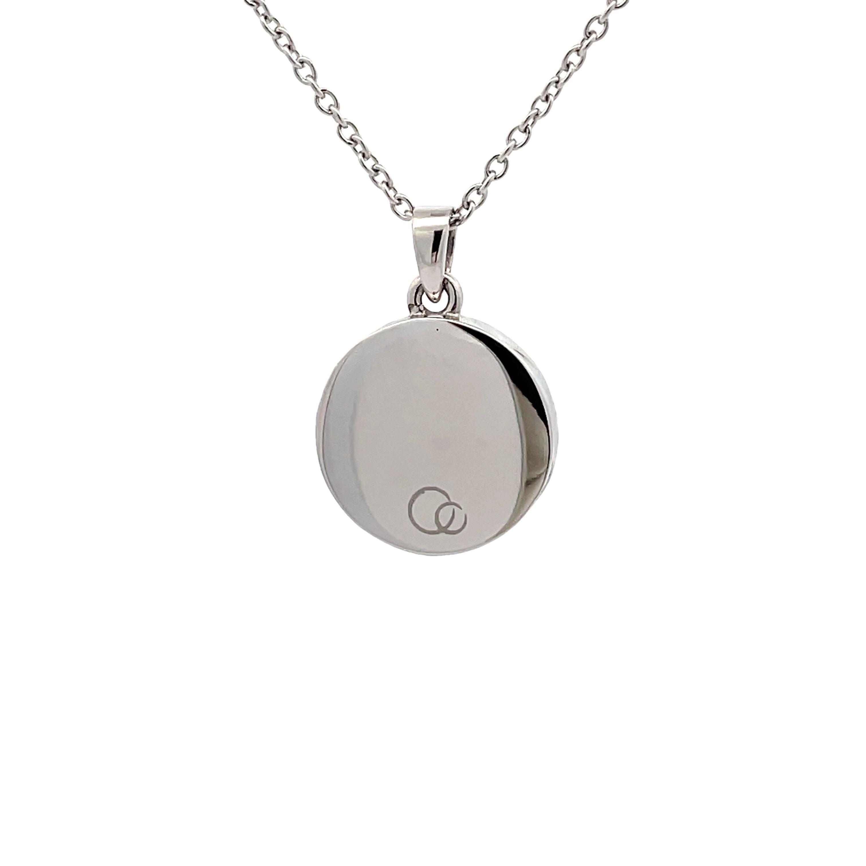 Stainless Steel White Mother Of Pearl Delicate Disc Necklace