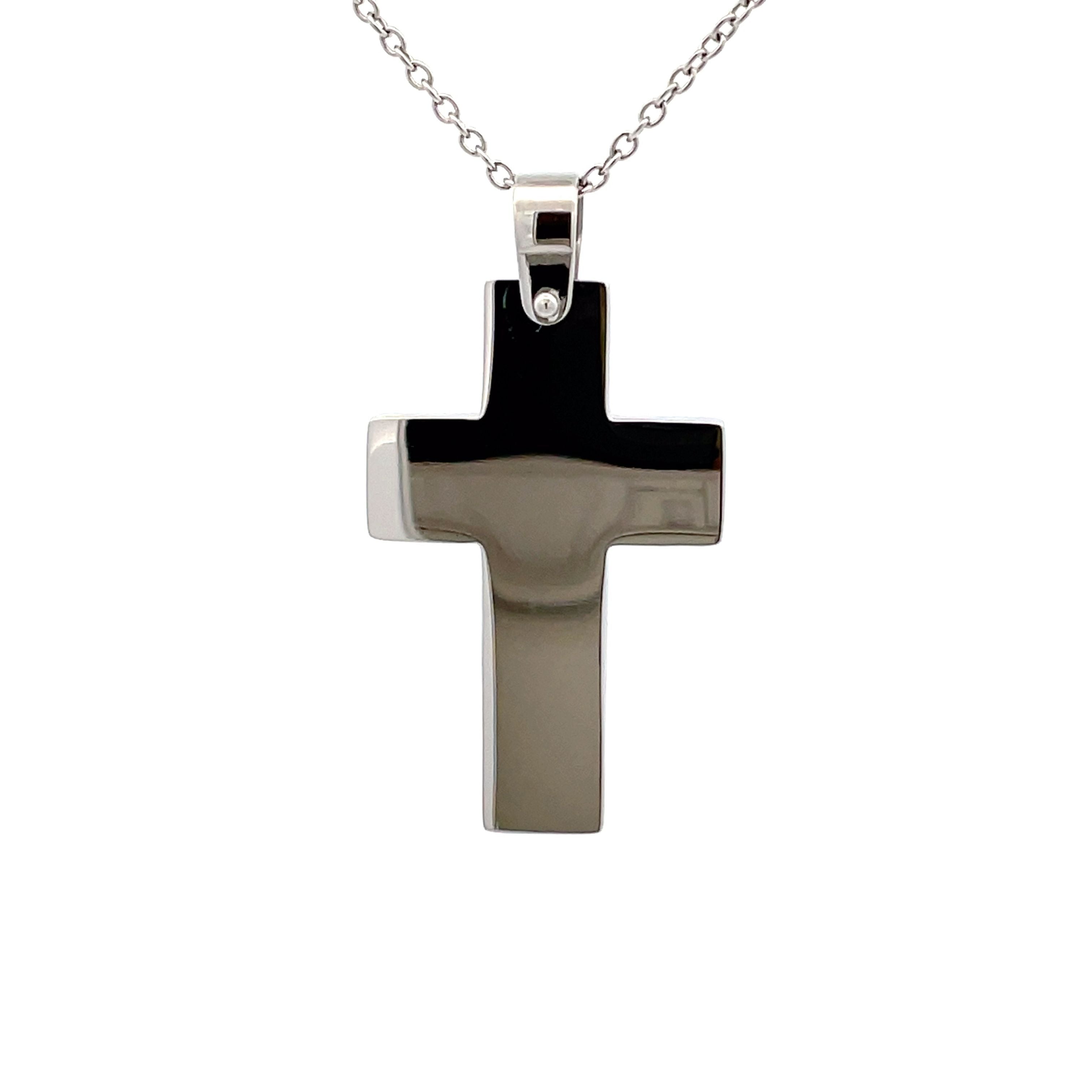 Stainless Steel Abalone Shell Cross Pendant