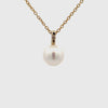 9K Yellow Gold Australian South Sea 10-11mm Cultured Pearl and Argyle Diamond Pendant