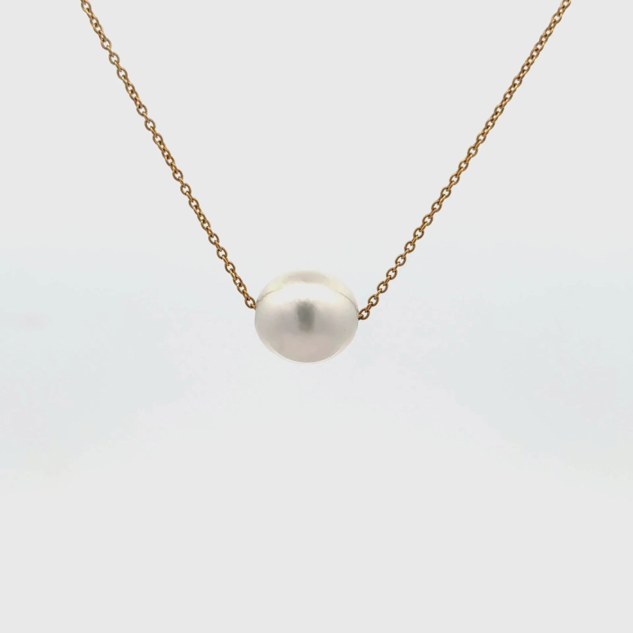 9K Yellow Gold Australian South Sea 11-12mm Cultured Pearl Necklace