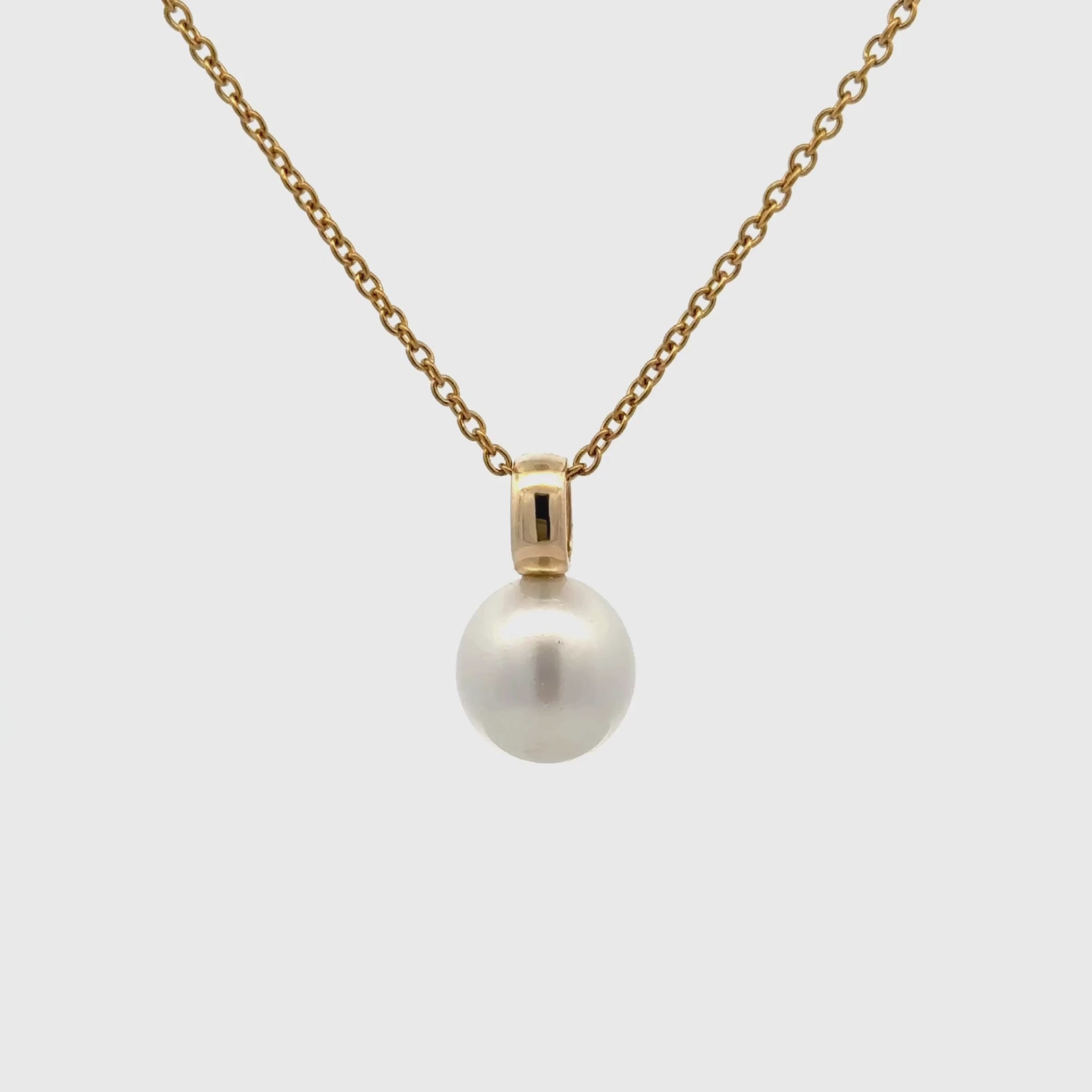 9K Yellow Gold Australian South Sea Cultured 10-11mm Pearl Pendant 