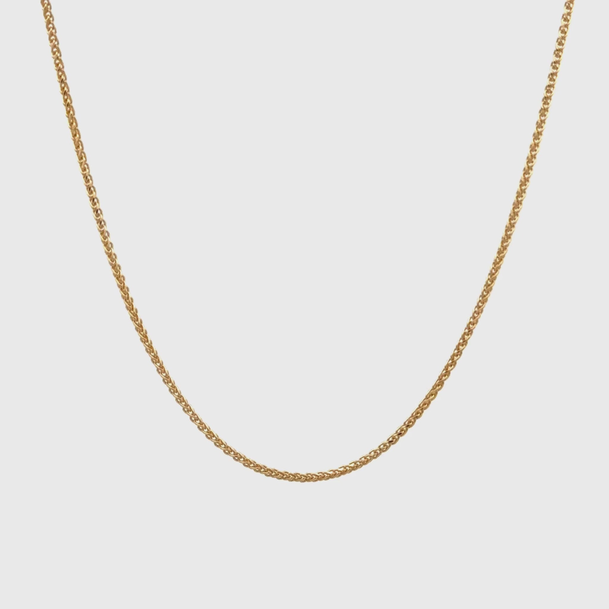 18K Yellow Gold 50 cm Diamond Cut Foxtail Chain 1.2mm