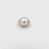 18K Yellow Gold Australian South Sea 12-13mm Cultured Pearl and Diamond Ring