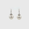 18K White Gold Australian South Sea 10-11mm Cultured Pearl and Diamond Hook Earrings