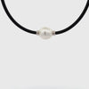 Sterling Silver Australian South Sea 13-14mm Cultured Pearl 3mm Neoprene Necklace