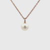 18K Rose Gold Australian South Sea Cultured 10-11mm Diamond Pearl Pendant