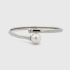 18K White Gold Australian South Sea Cultured 11-12mm Pearl Bangle 60mm