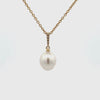 9K Yellow Gold Australian South Sea 10-11mm Cultured Pearl and Argyle Diamond Pendant.