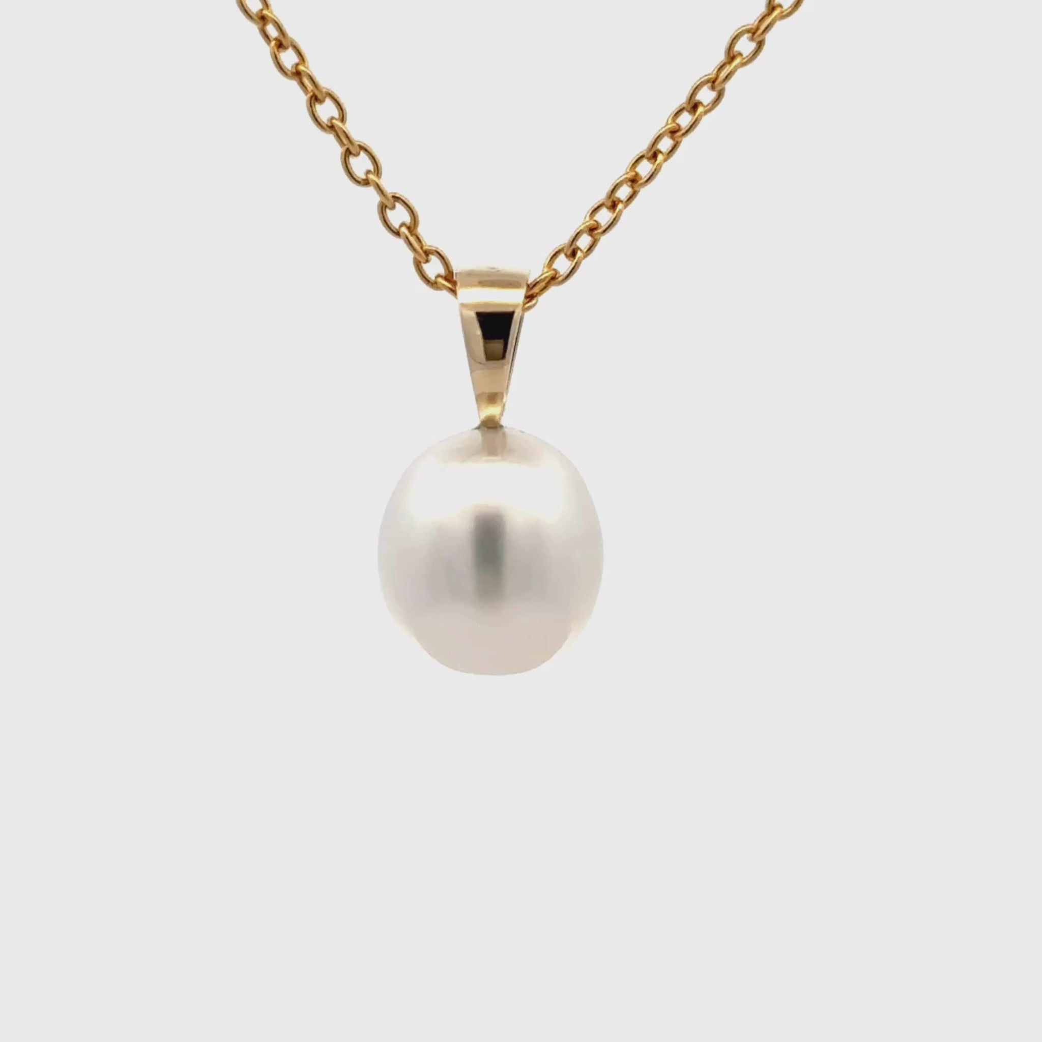 9K Yellow Gold Australian South Sea 9-10mm Cultured Pearl Pendant