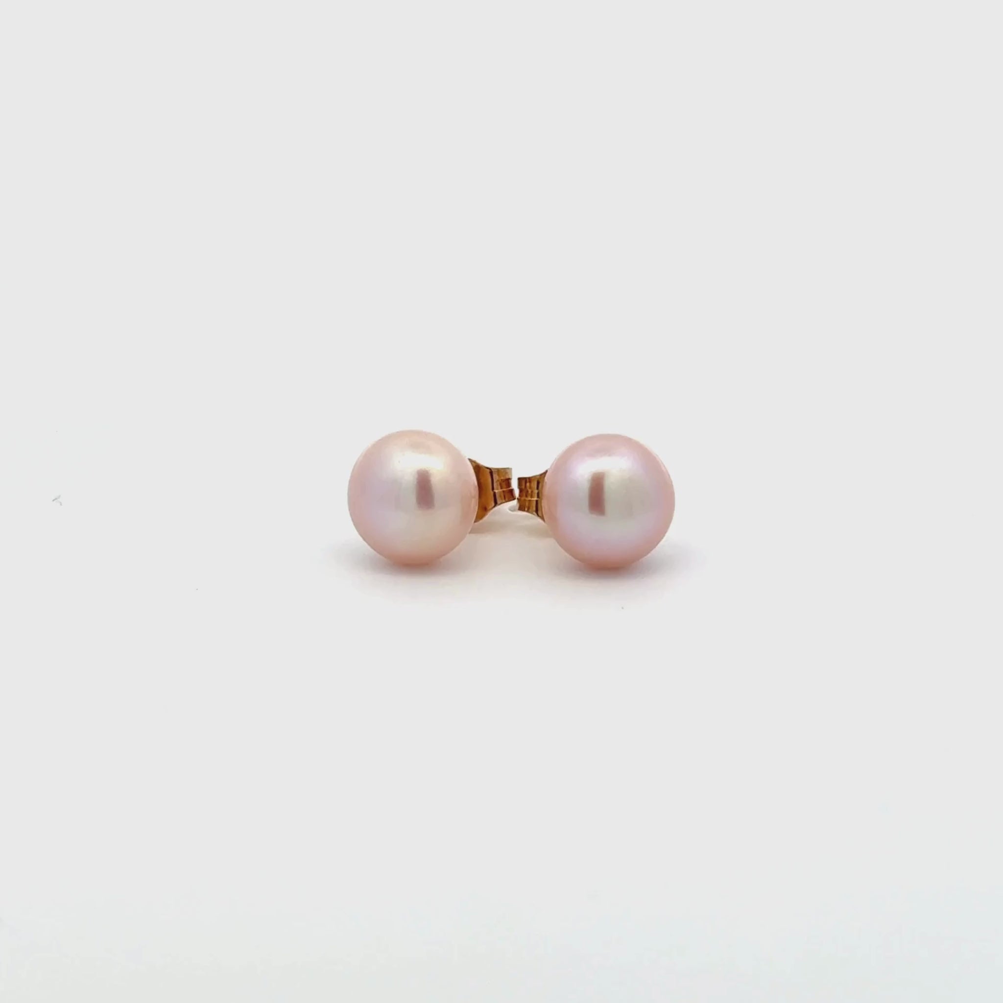 9K Yellow Gold 7-8mm Freshwater Pearl Studs