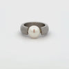 Stainless Steel White 10-10.5mm Freshwater Pearl Ring