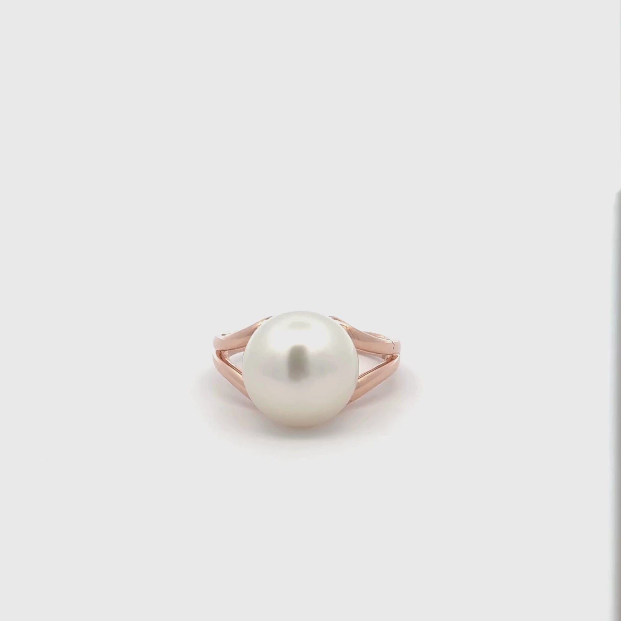 9K Rose Gold Australian South Sea Cultured Pearl Ring Size P 1/2