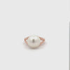 9K Rose Gold Australian South Sea Cultured Pearl Ring Size P 1/2