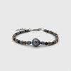 Tahitian Pearl and Silver/Black/Yellow Tiger Eye Natural Stone Bracelet