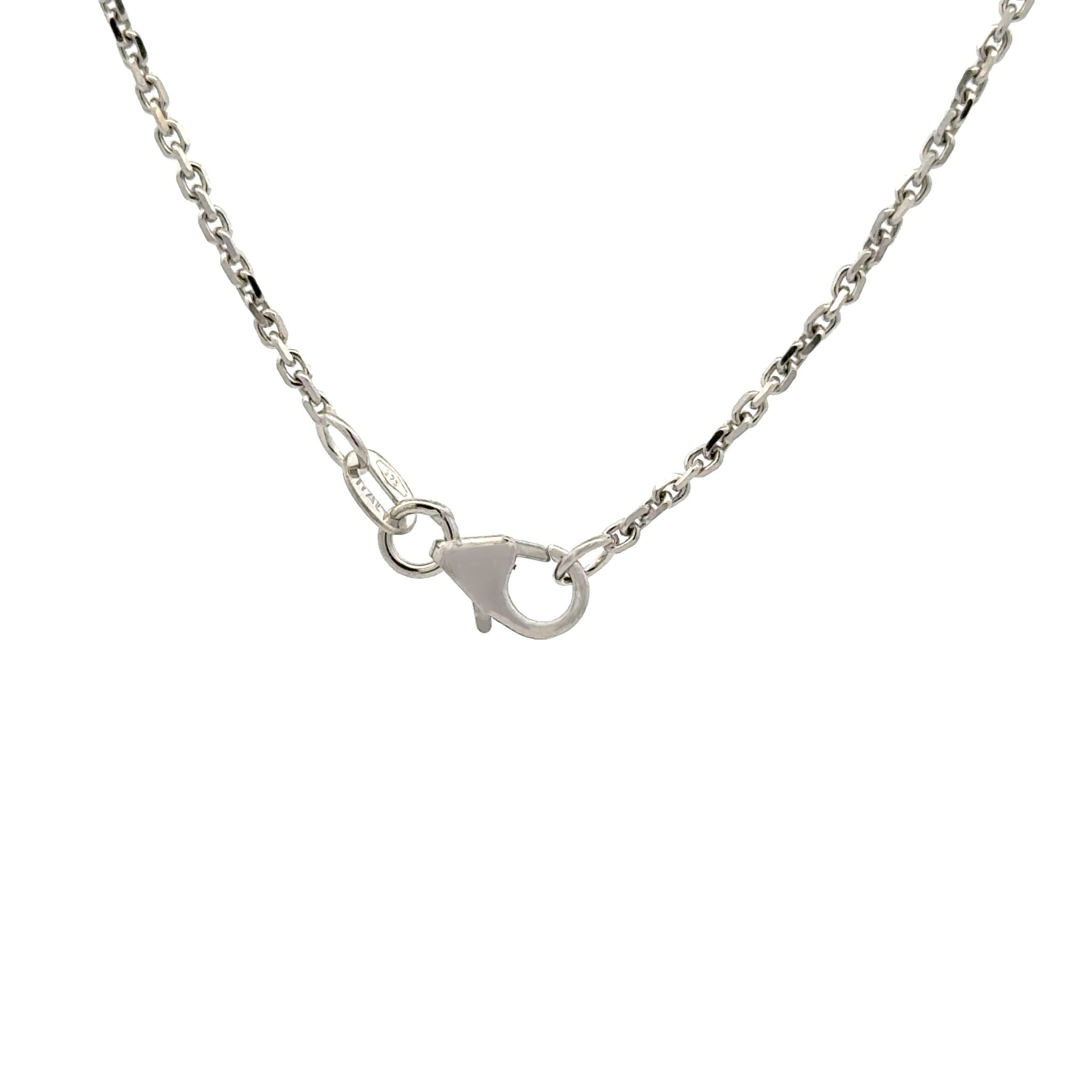 9K White Gold Polished 45cm Diamond Cut Oblong Trace Chain 1.5mm