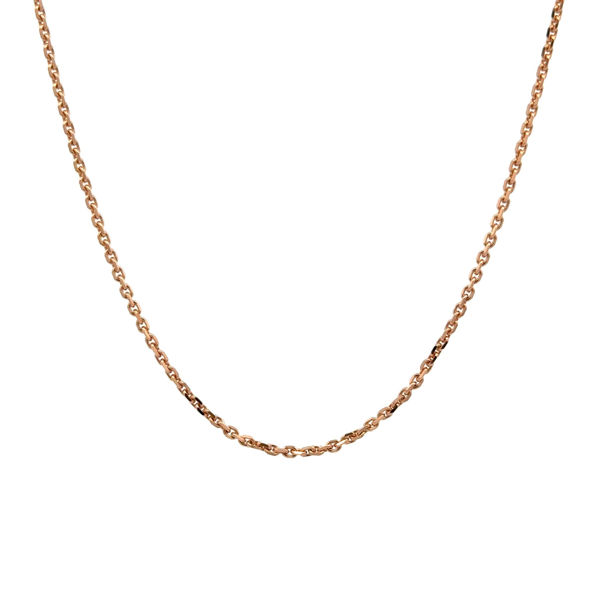 9K Rose Gold 45cm Diamond Cut Oblong Trace Chain 1.5mm