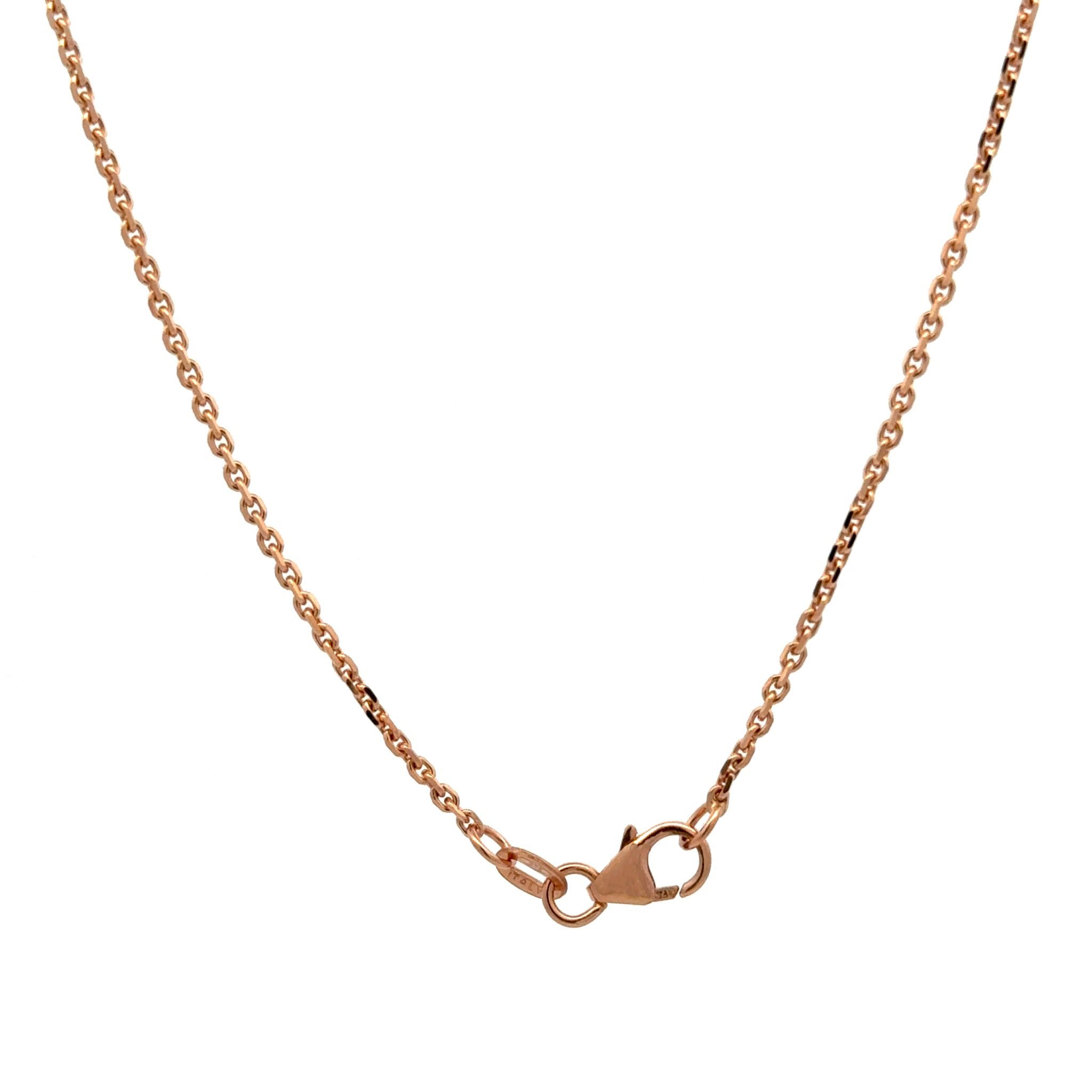 9K Rose Gold 45cm Diamond Cut Oblong Trace Chain 1.5mm