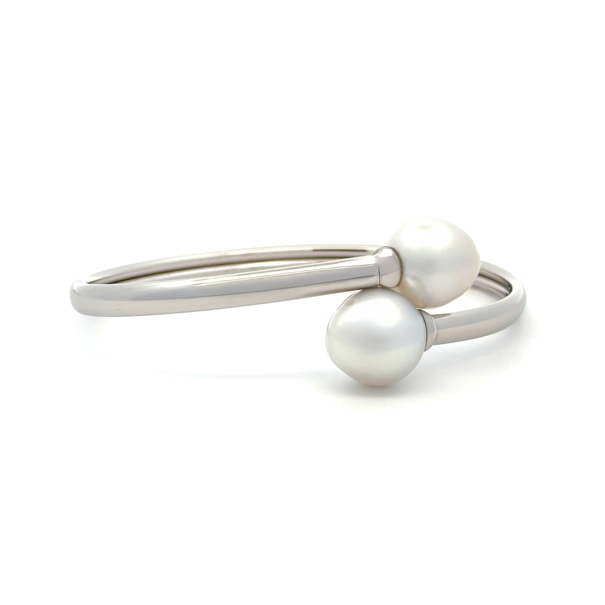 Sterling Silver Australian South Sea 12-13mm Cultured Pearl Bangle