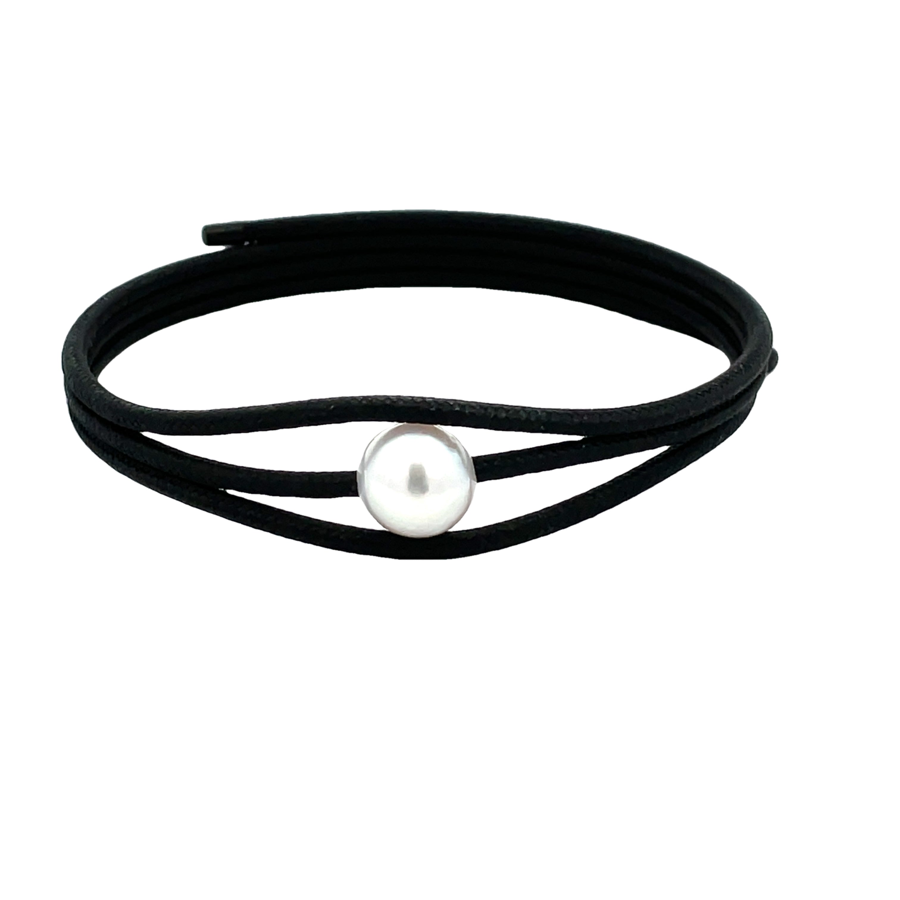 Australian South Sea Cultured 8 -9mm Pearl Black Magnetic Wrap Bracelet