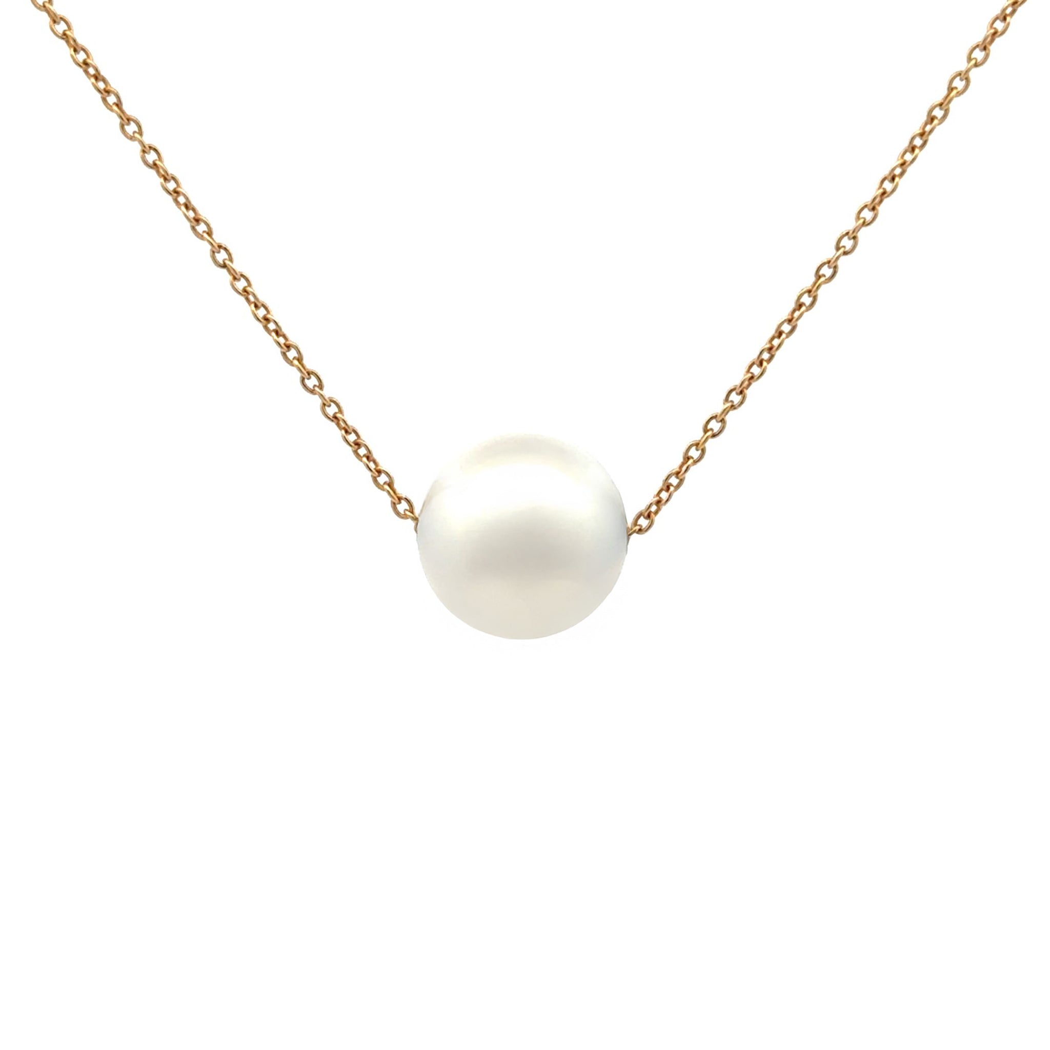 9K Yellow Gold Australian South Sea 11-12mm Cultured Pearl Necklace