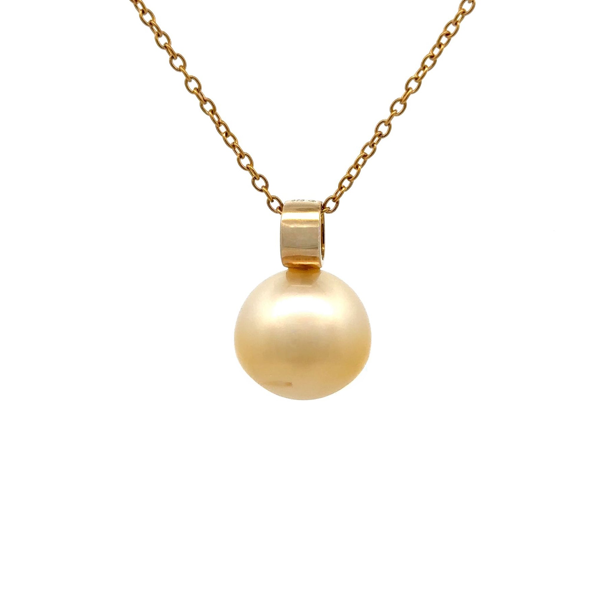 9K Yellow Gold South Sea Cultured 14-15mm Pearl Pendant