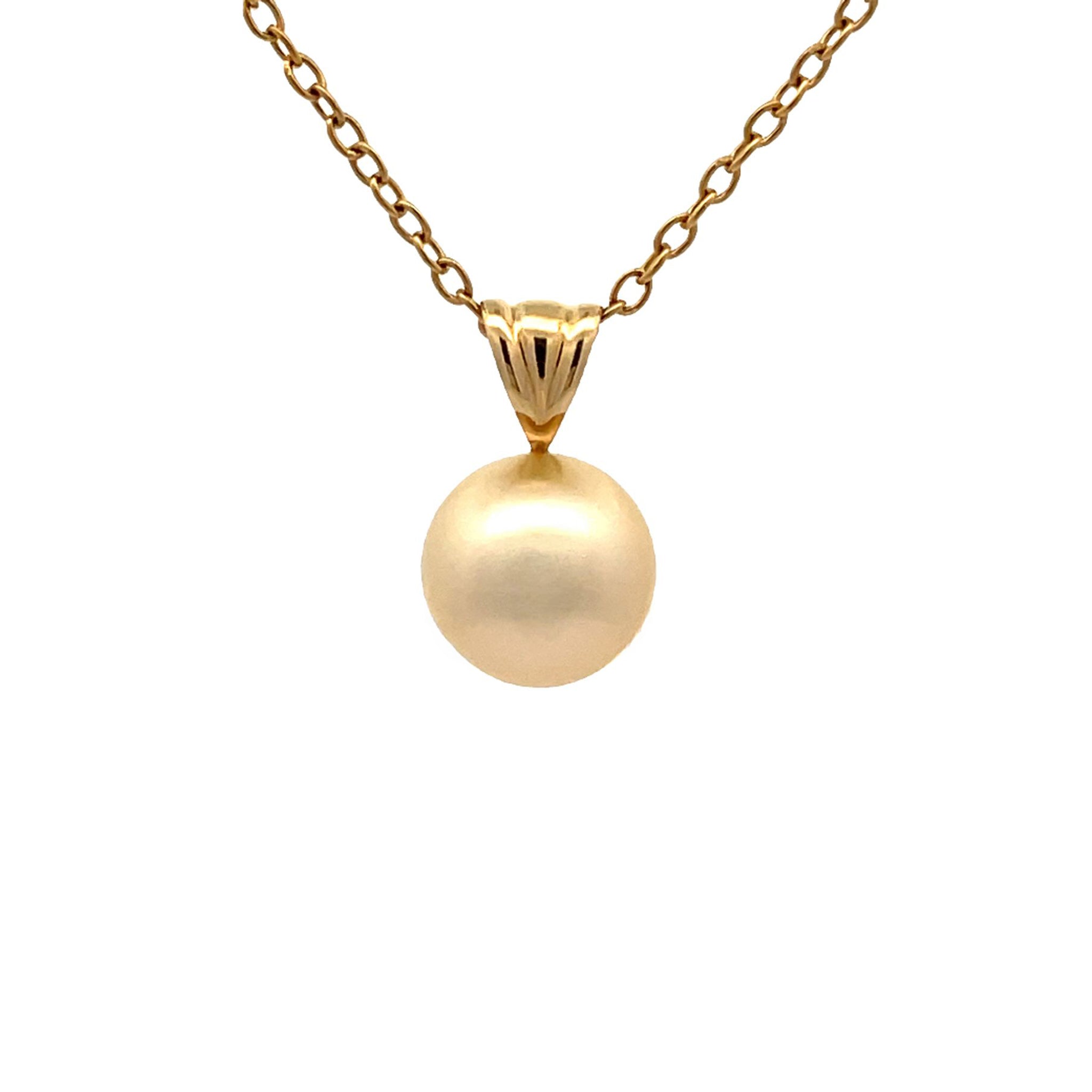 18K Yellow Gold South Sea Cultured 10 - 11mm Pearl Pendant