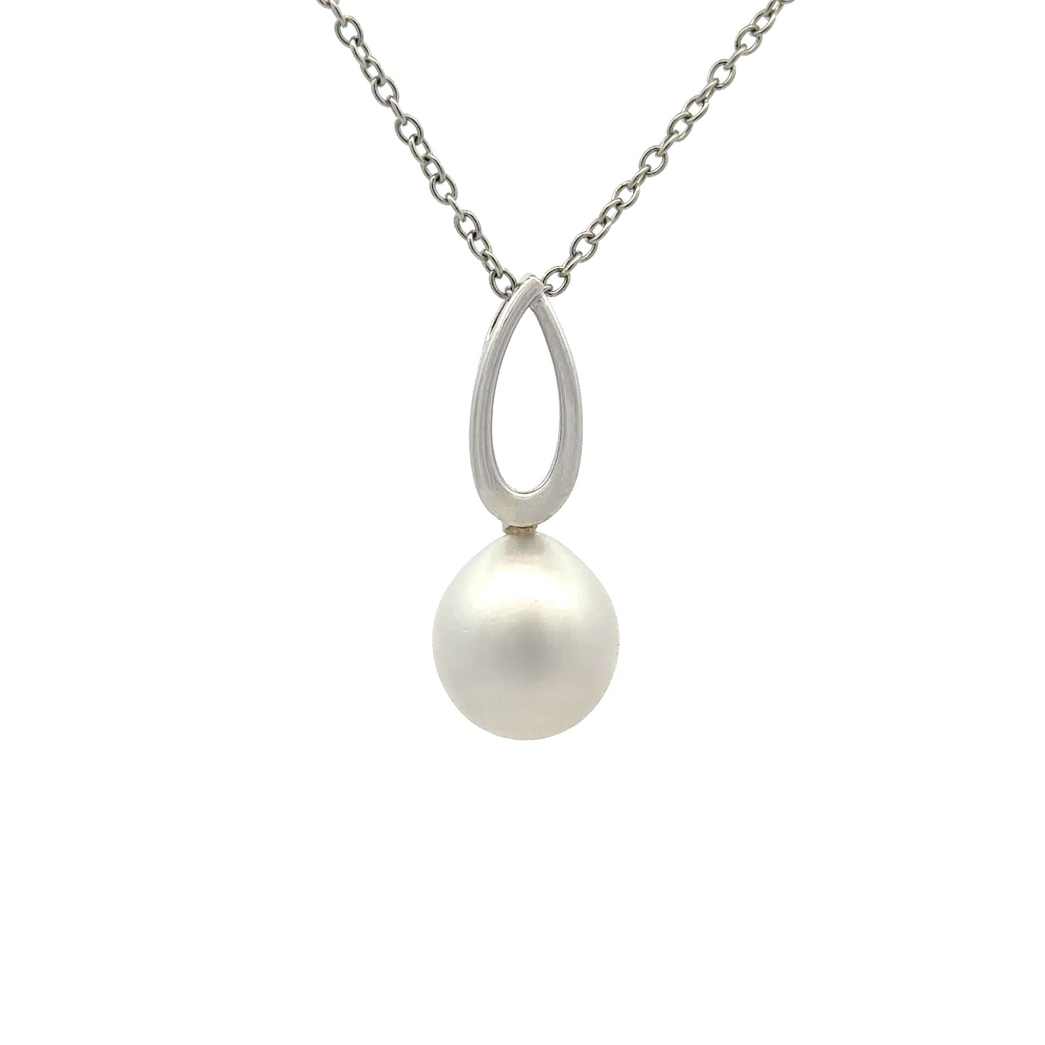 9K White Gold Australian South Sea 11-12mm Cultured Pearl Pendant