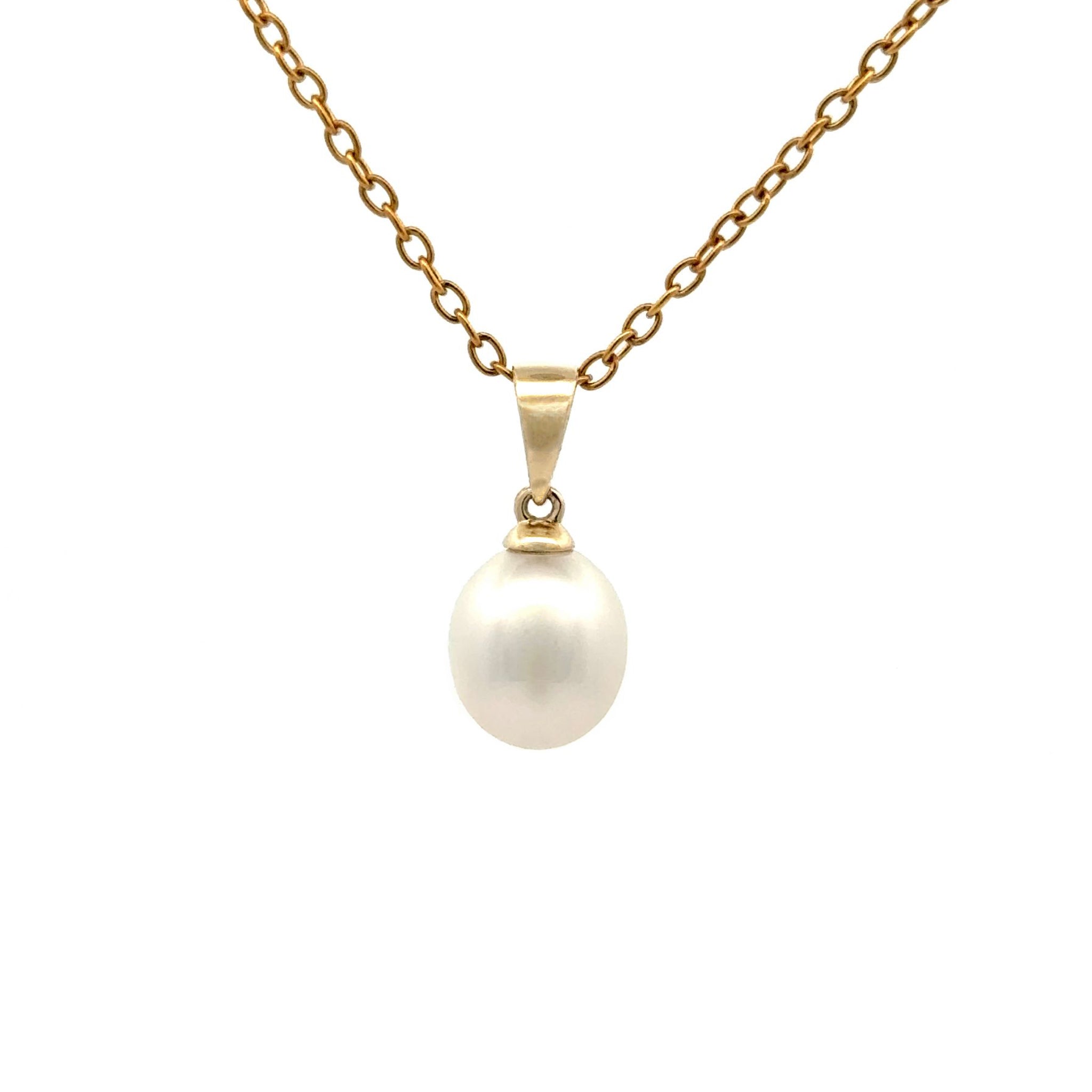 9K Yellow Gold Australian South Sea Cultured 8-9mm Pearl Pendant