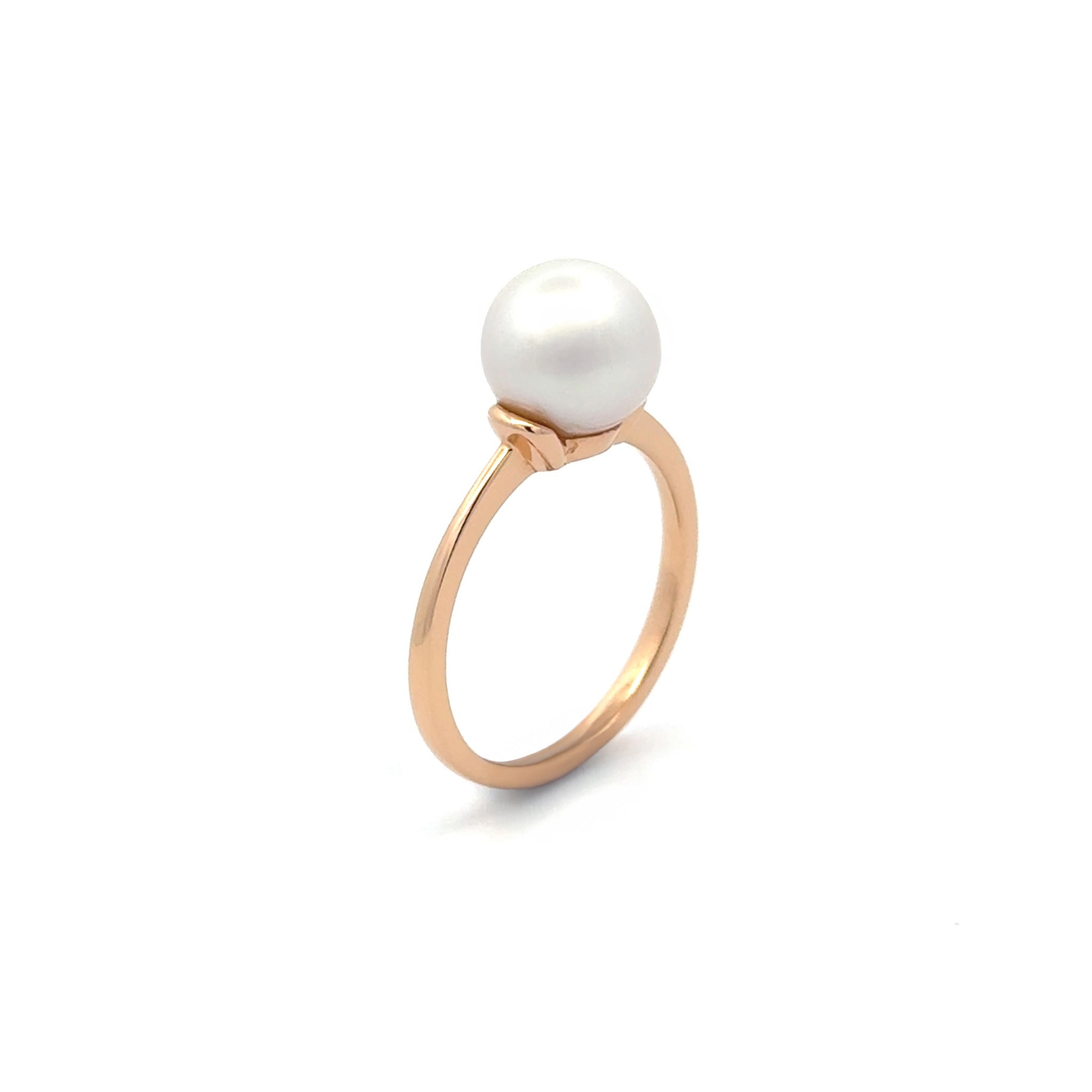 18K Rose Gold Australian South Sea 9-10mm Cultured Pearl Ring