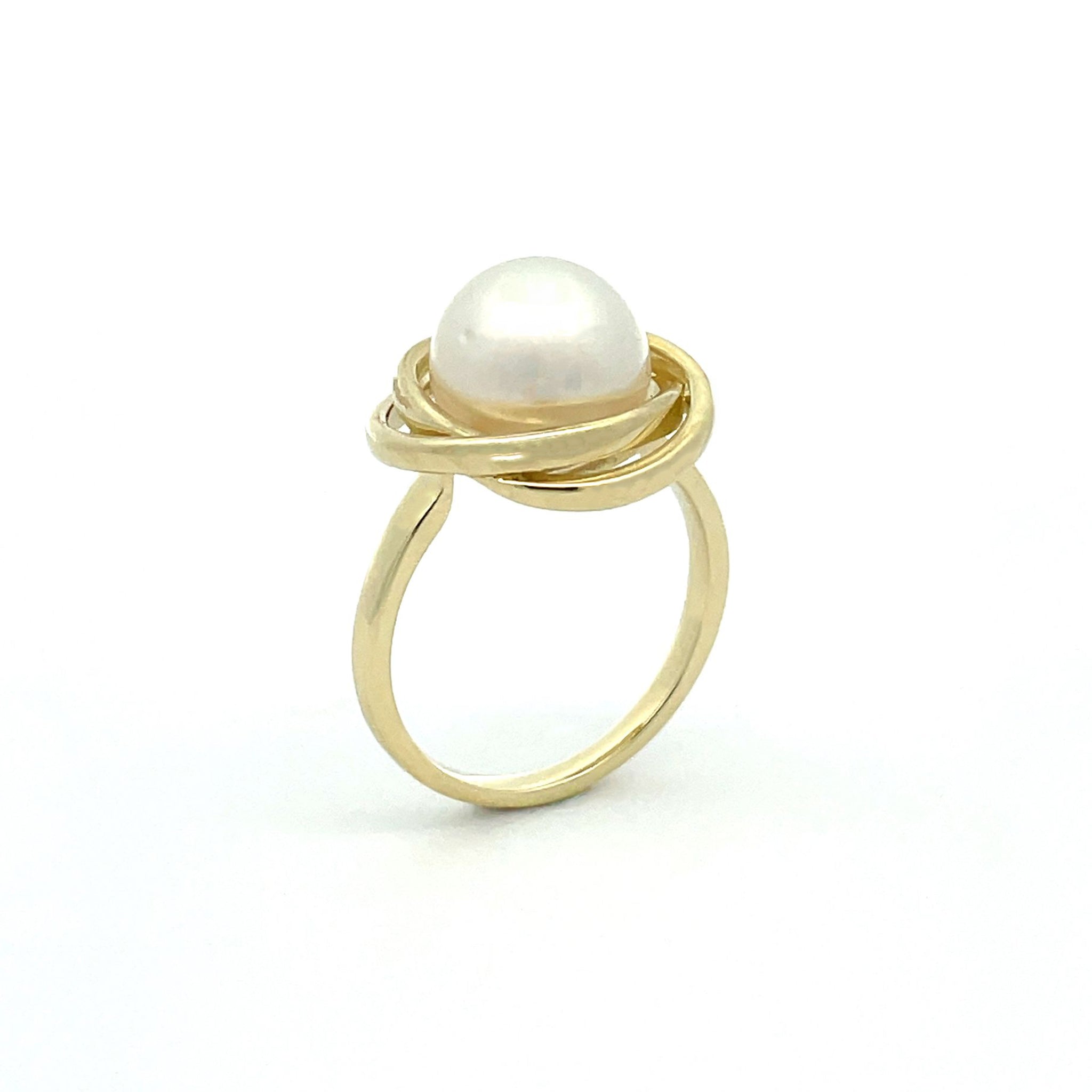 9K Yellow Gold Australian South Sea 10-11mm Cultured Pearl Ring