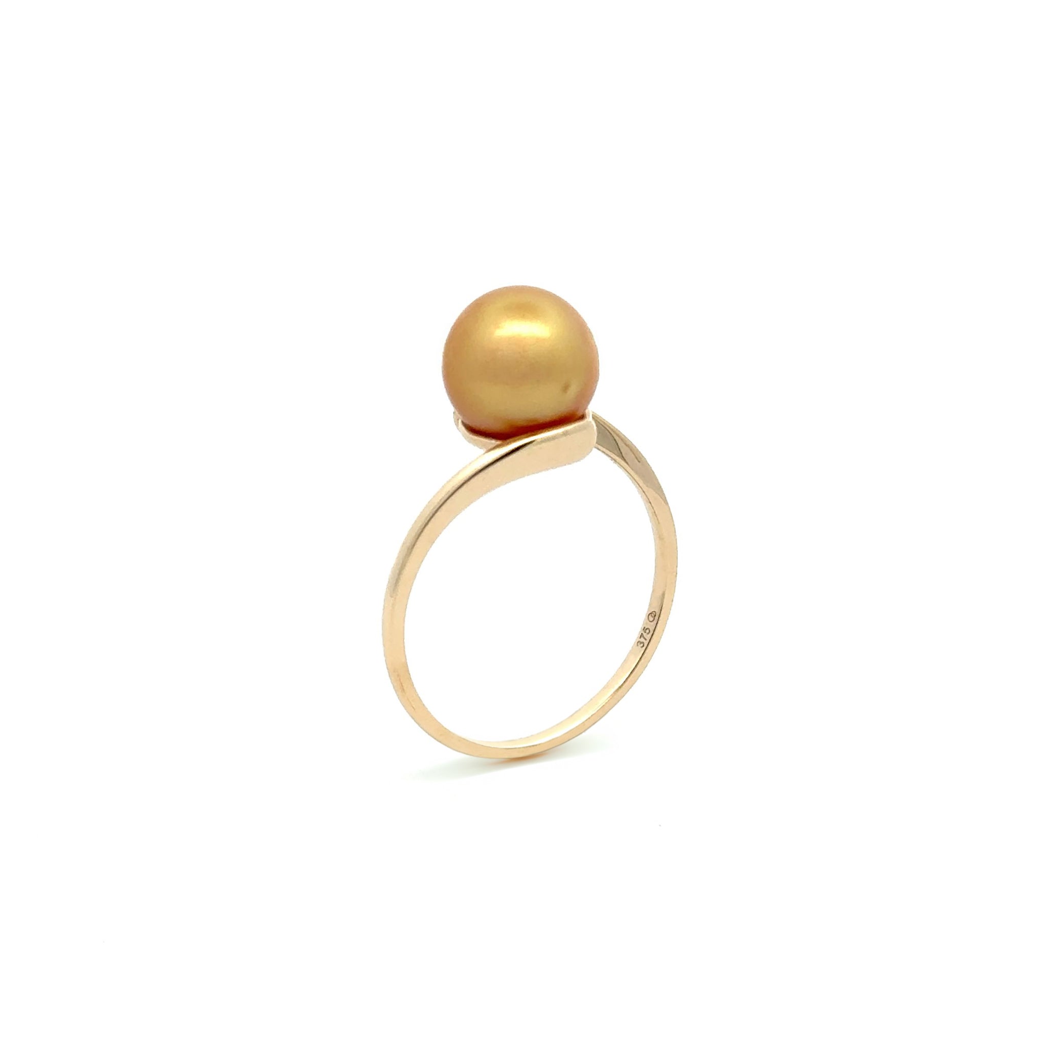 9K Yellow Gold South Sea Cultured 8-9mm Pearl Ring