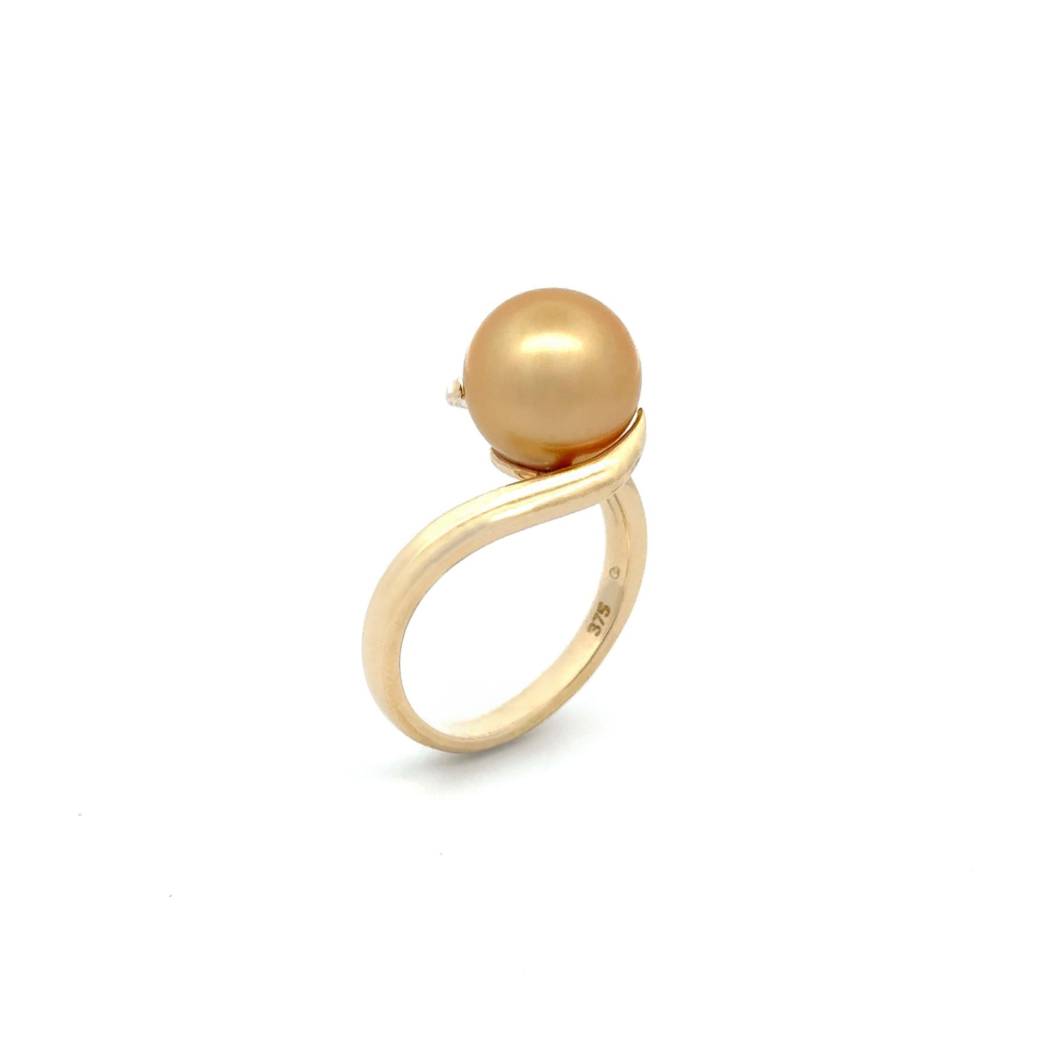 9K Yellow Gold South Sea Cultured 10-11mm Pearl Ring