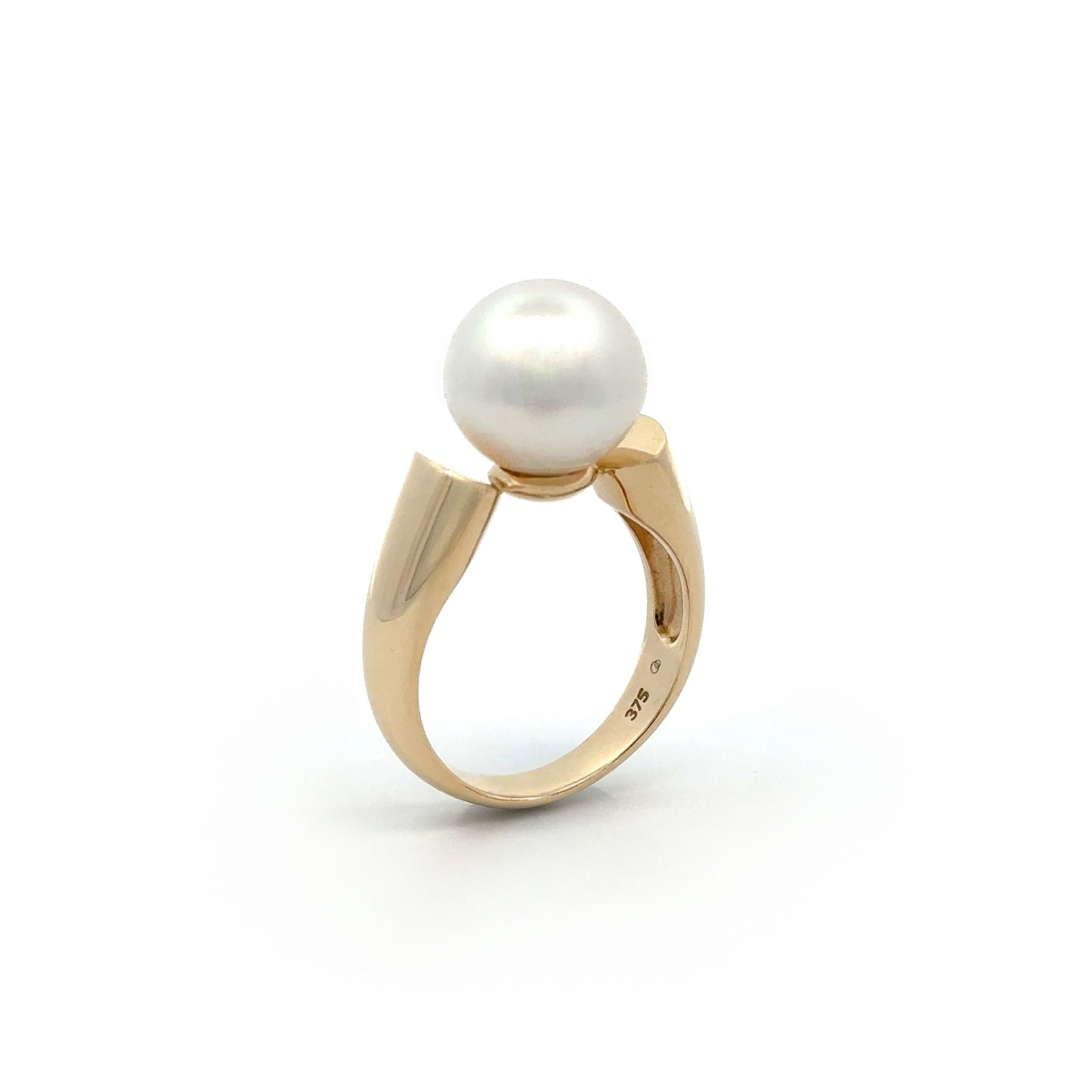 9K Yellow Gold Australian South Sea Cultured 11-12mm Pearl Ring