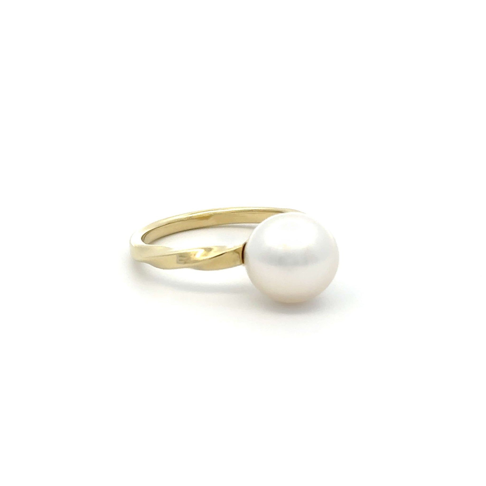 9K Yellow Gold Australian South Sea Cultured 9-10mm Pearl Ring Size N 1/2