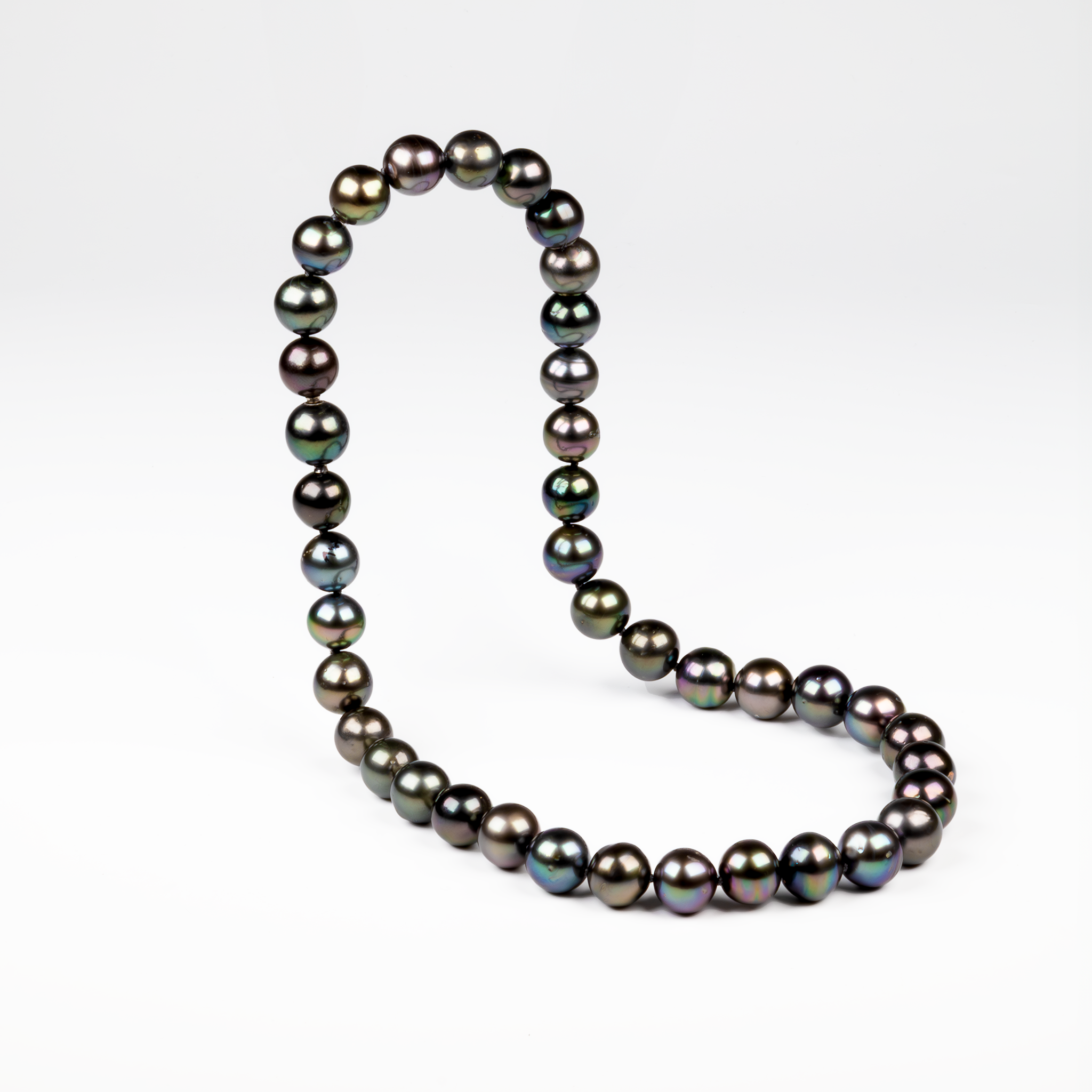 Stainless Steel Tahitian 43.5cm Cultured Pearl Strand