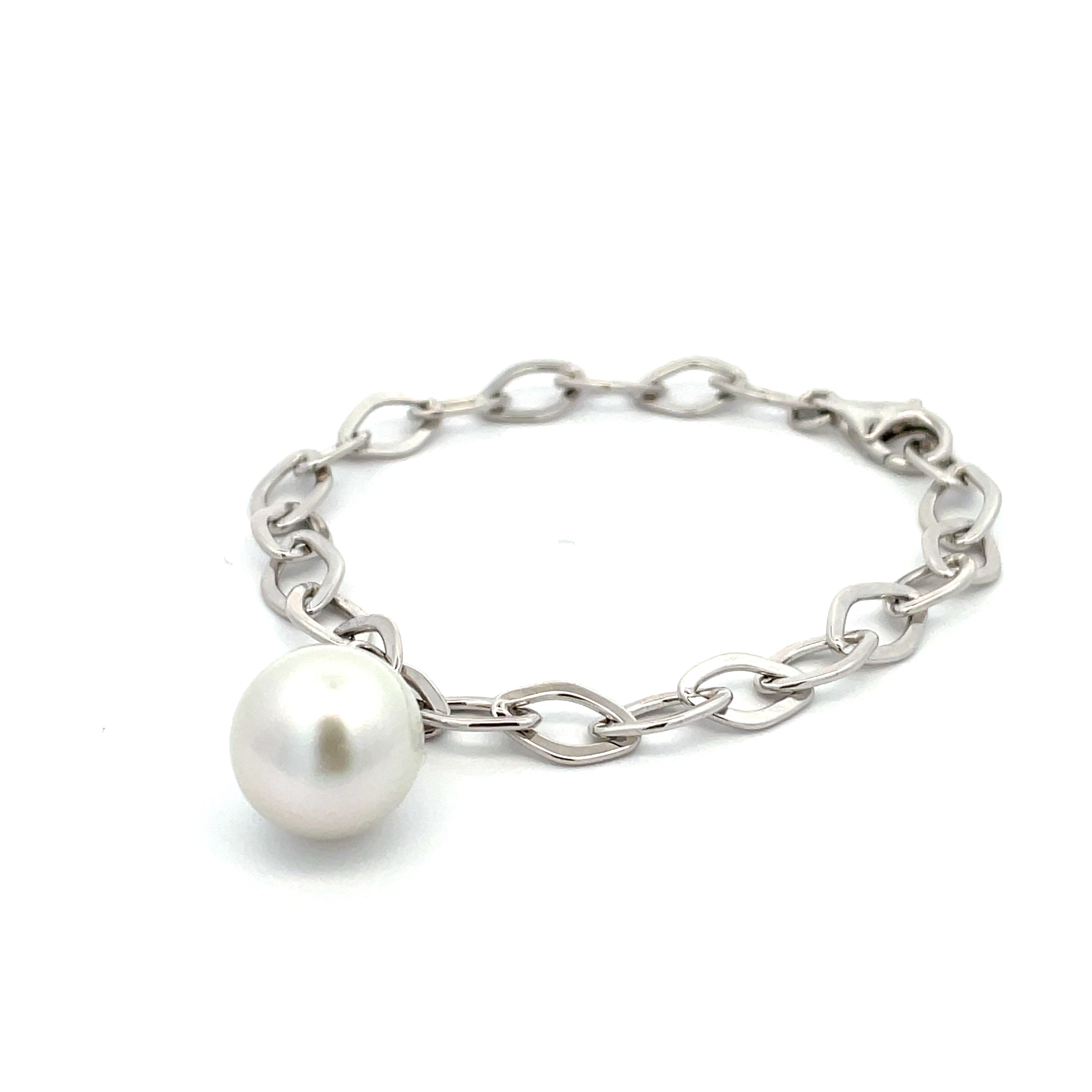 Sterling Silver Australian South Sea Cultured 12 -13 mm Pearl Bracelet