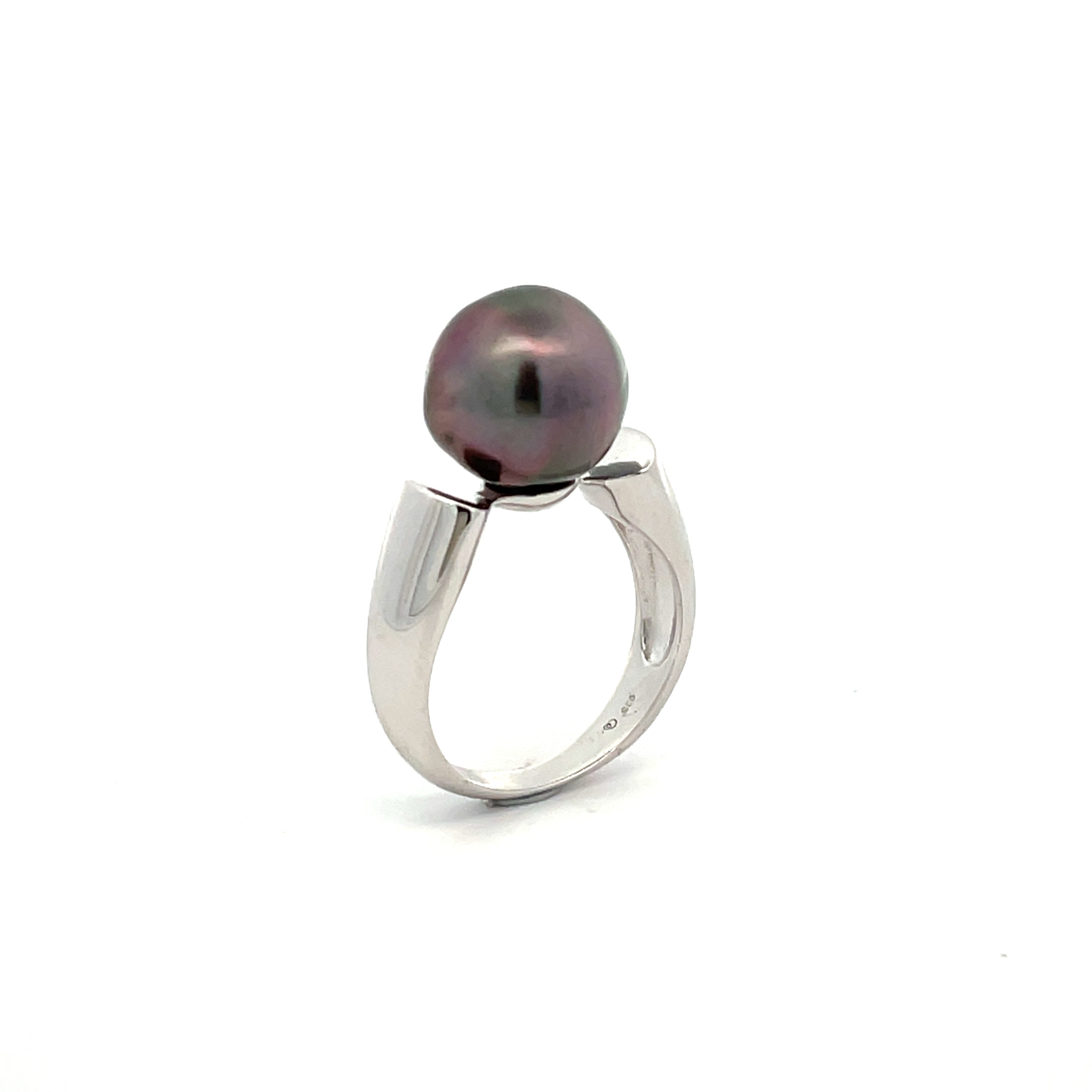 Sterling Silver Tahitian Cultured 11-12 mm Pearl Ring