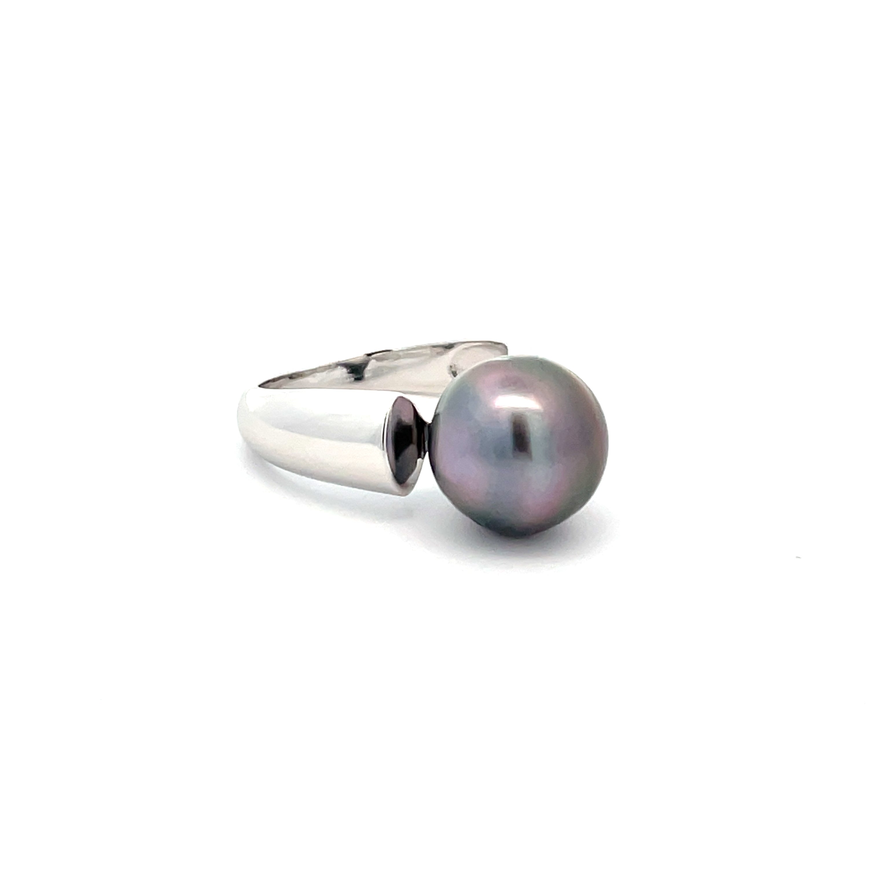 Sterling Silver Tahitian Cultured 11-12 mm Pearl Ring