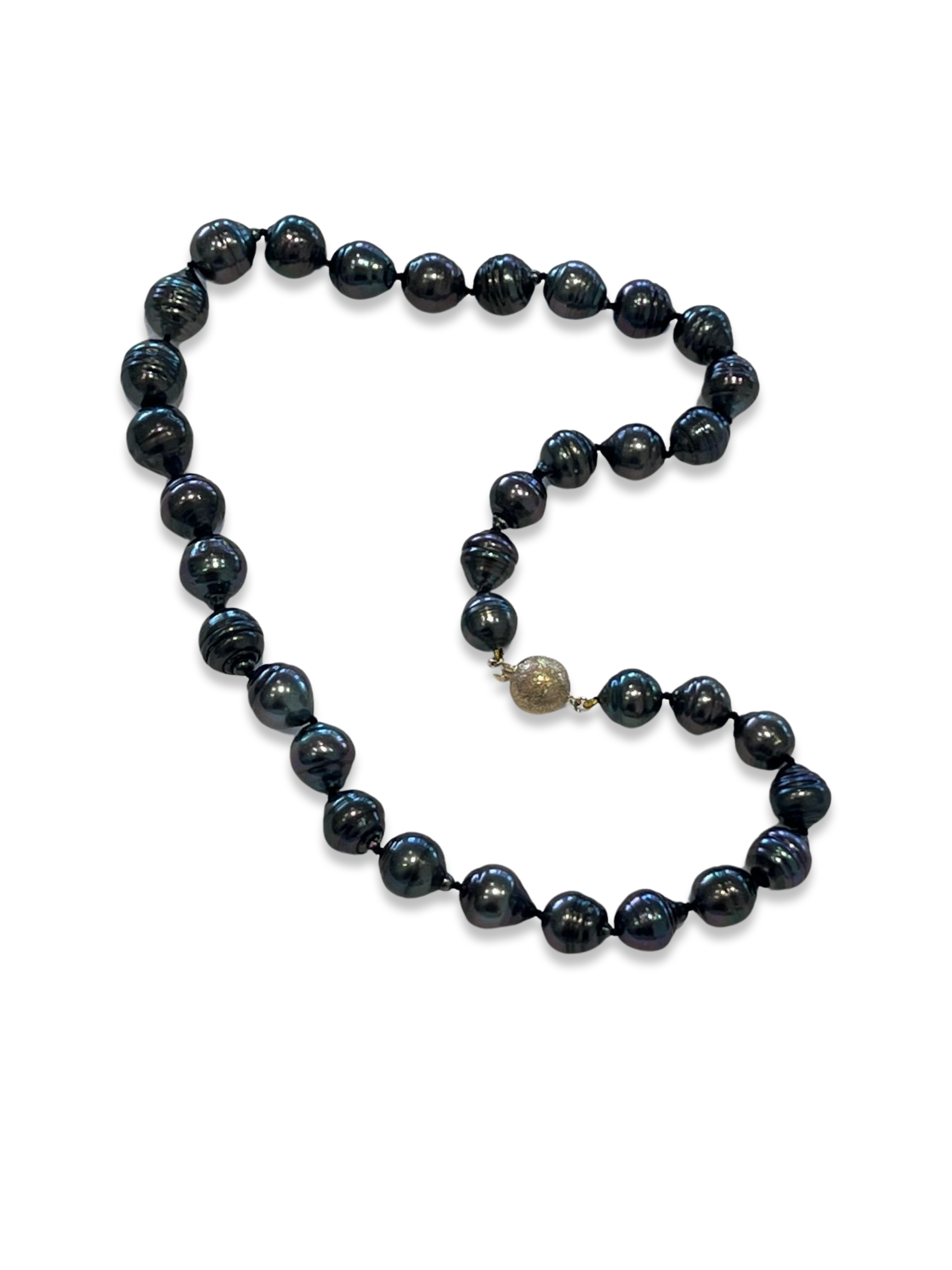 9K Yellow Gold Tahitian Cultured Pearl Strand