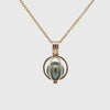 The cage design is both elegant and functional, holding the pearl securely while allowing its excellent lustre to shine through the open framework. This Willie Creek Pearls pendant is composed of 9K yellow gold, with a single 10-11mm round, black pearl with excellent lustre. Chain sold separately.