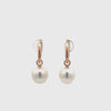 18K Rose Gold Australian South Sea 10-11mm Cultured Pearl Huggie Earrings