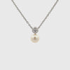 Sterling Silver White 7-8mm Freshwater Pearl & Swarovski Crystal Pendant