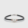 Sterling Silver and 9K Rose Gold Australian South Sea 10-11mm Cultured Pearl Neoprene Bracelet