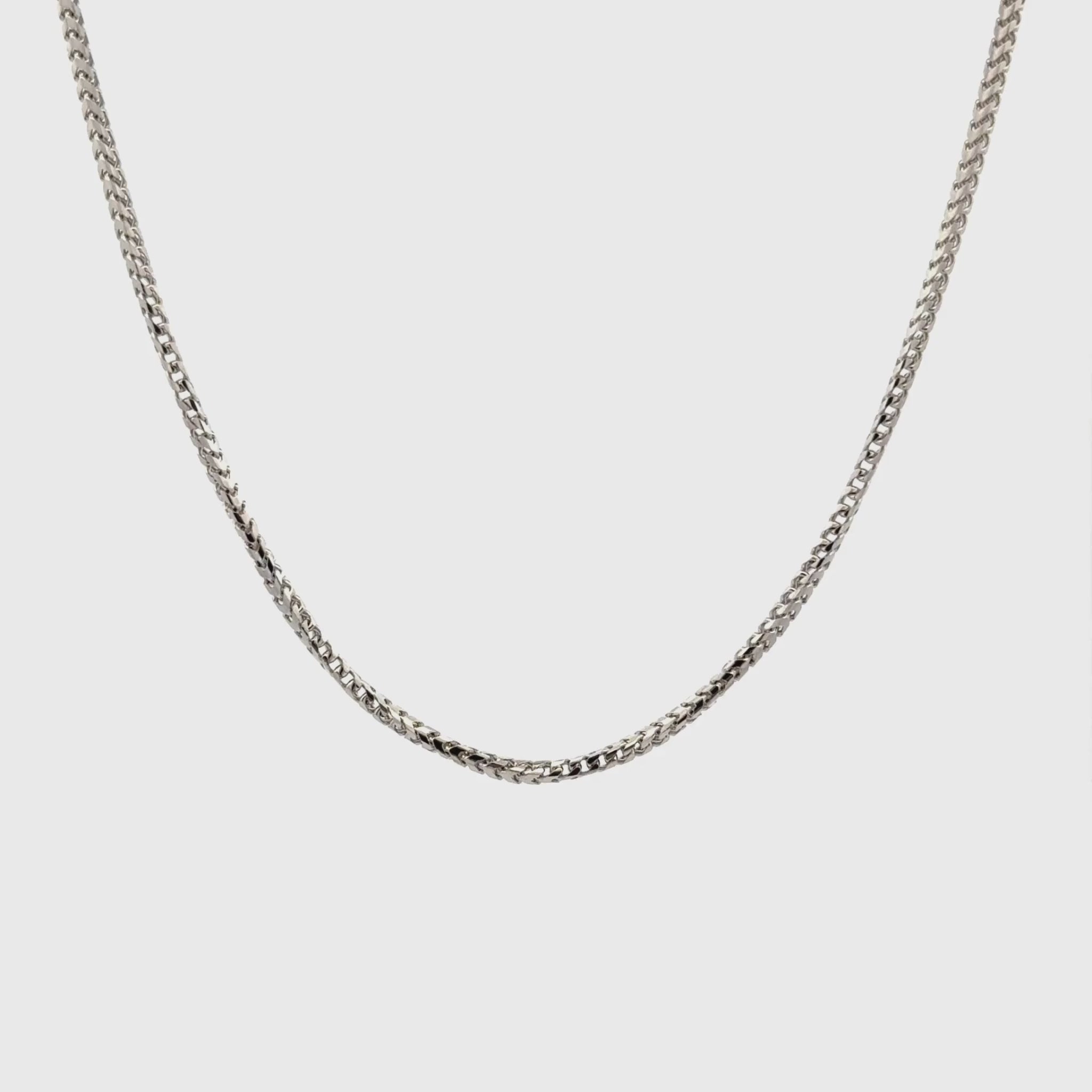 18K White Gold Polished 45cm Franco Chain 1.5mm