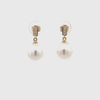 9K Yellow Gold Australian South Sea 9-10mm Cultured Pearl and Diamond Drop Earrings