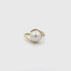 9K Yellow Gold Australian South Sea Cultured 10 -11 mm Pearl and Diamond Ring