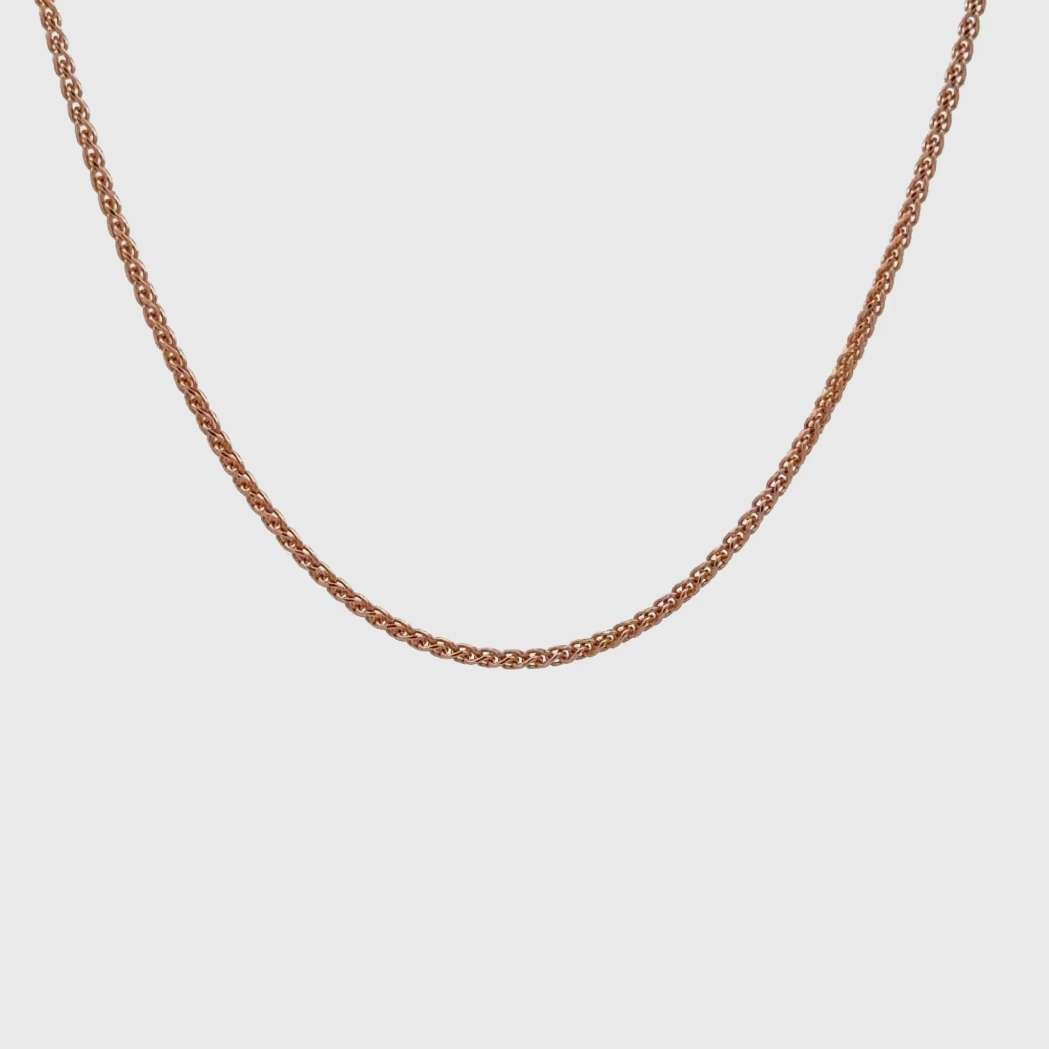 18K Rose Gold 50cm Diamond Cut Foxtail Chain 1.2mm