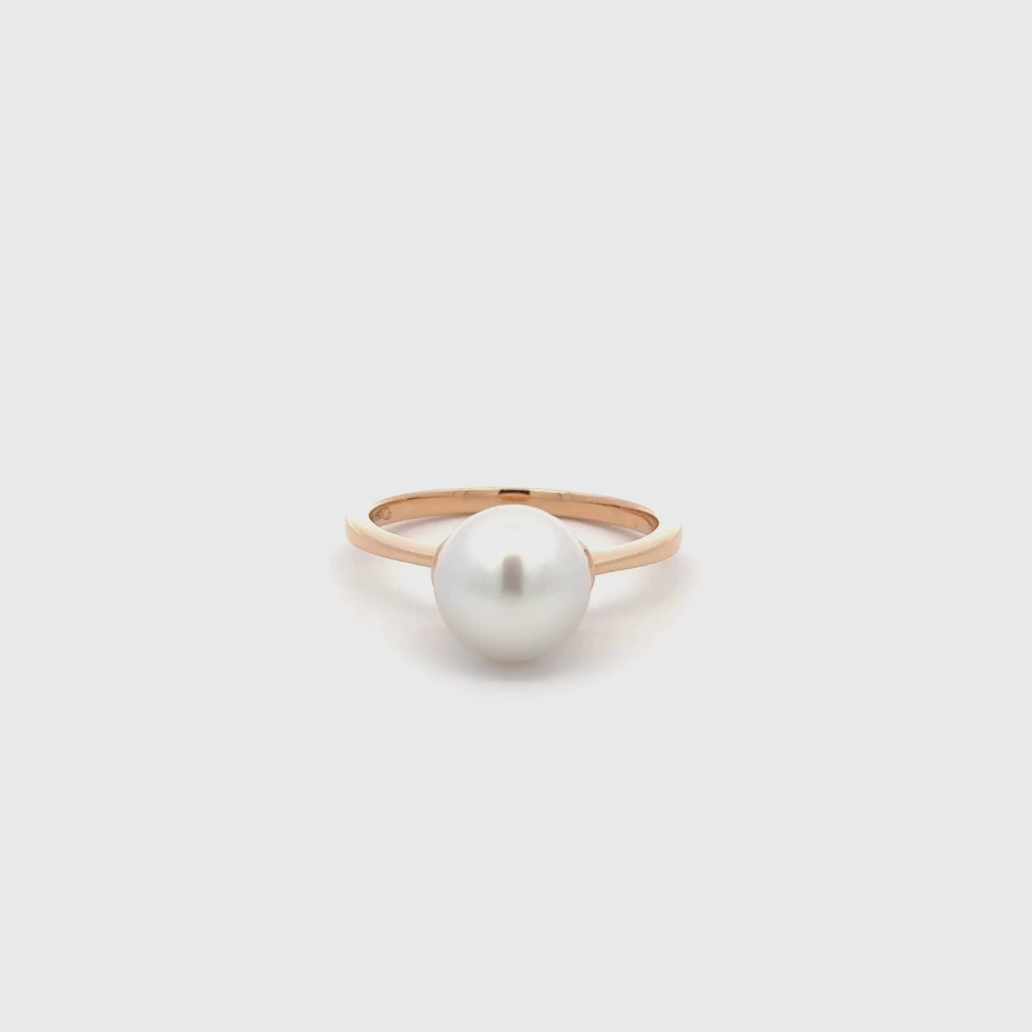 18K Rose Gold Australian South Sea 9-10mm Cultured Pearl Ring