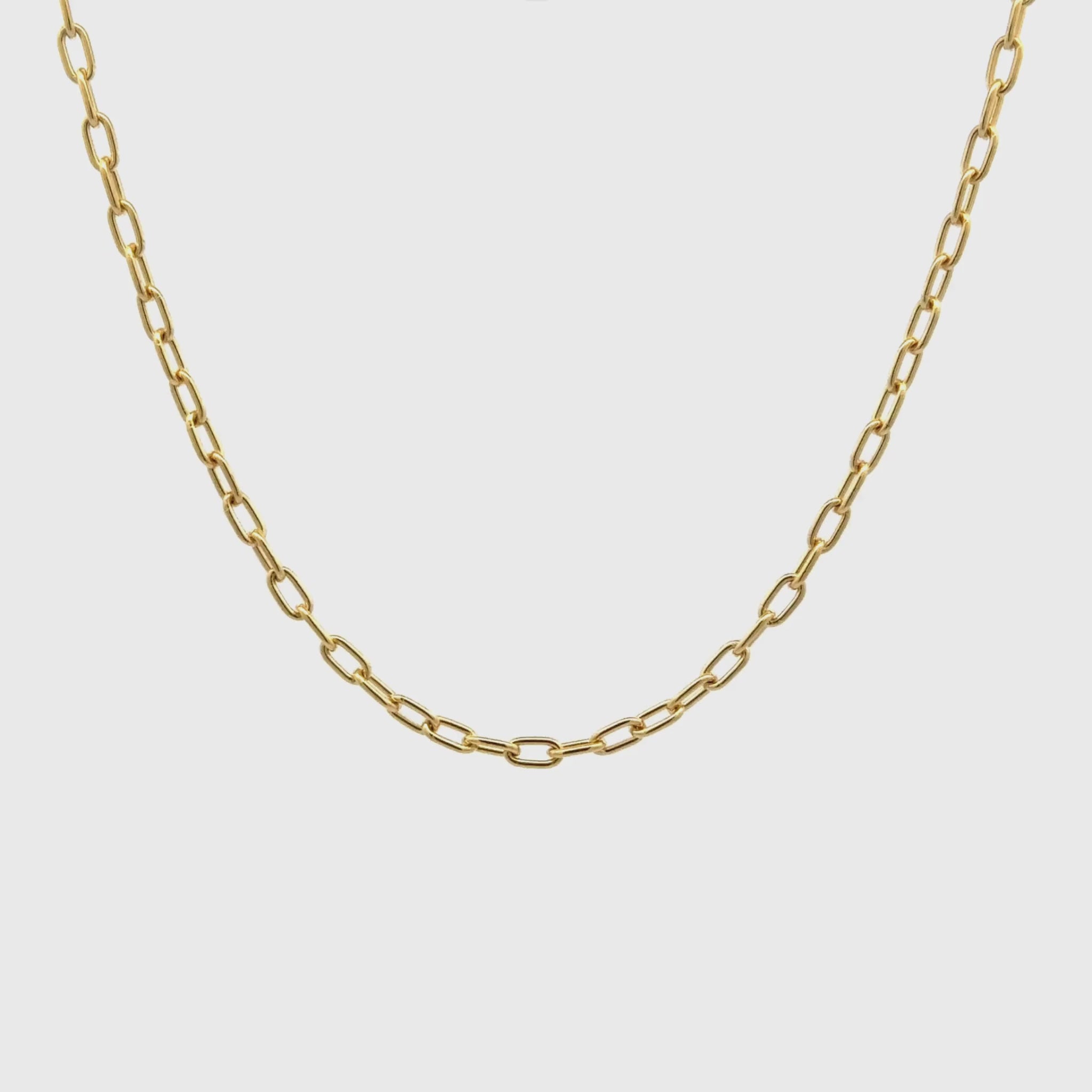 9K Yellow Gold Polished 50cm Elongated Trace Chain 2.3mm