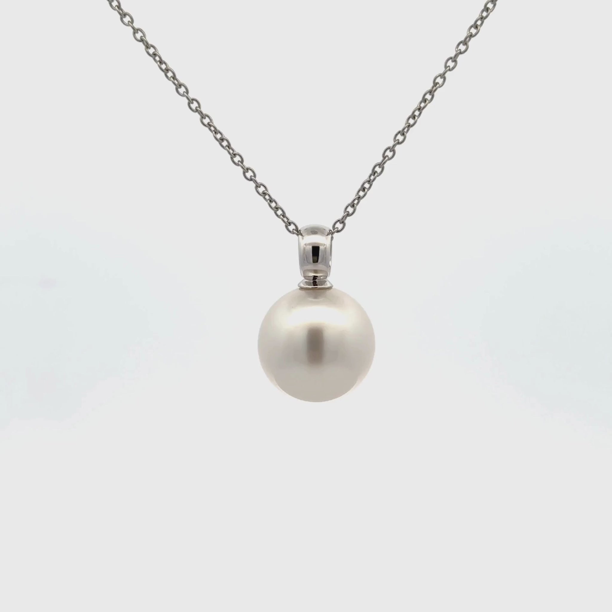 18K White Gold Australian South Sea 15-16mm Cultured Pearl Pendant